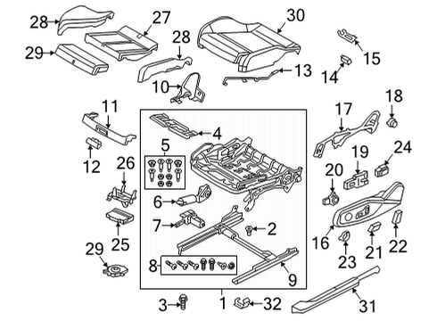 2021 Audi RS5 Front Seat Components Diagram 1