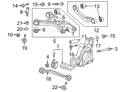 2018 Audi S7 Rear Suspension, Control Arm Diagram 3