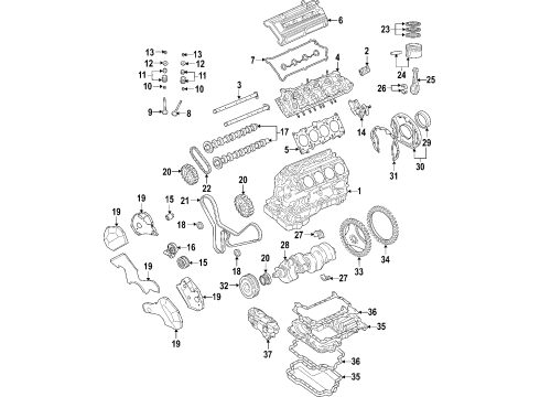 2004 Audi A8 Quattro Valve Cover Diagram for 077-103-471-T