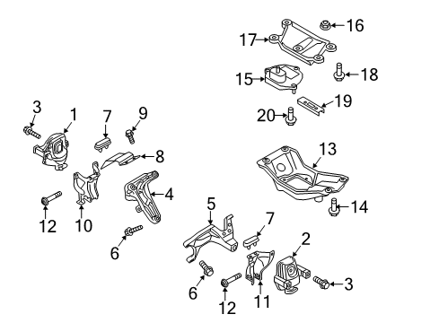 2014 Audi A5 Quattro Engine & Trans Mounting Diagram 3