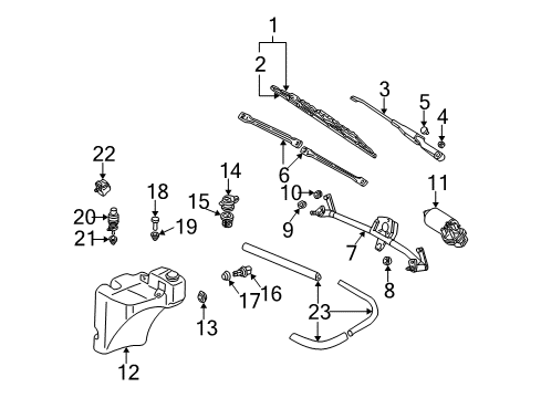 2003 Audi A6 Wiper & Washer Components