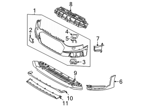 2023 Audi A4 allroad Bumper & Components - Front Diagram 1