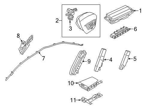 2020 Audi S8 Air Bag Components Diagram 1