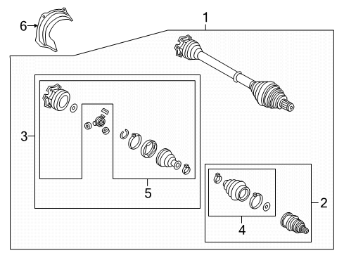 2022 Audi A6 Quattro Drive Axles - Front Diagram 1