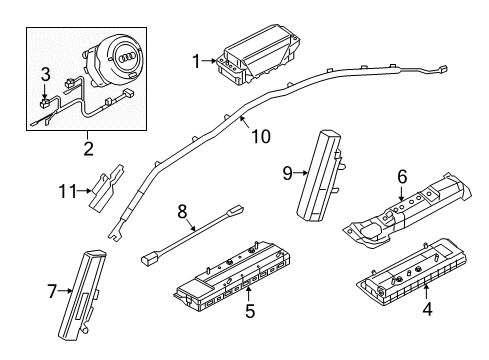 2021 Audi A4 Quattro Air Bag Components Diagram 1