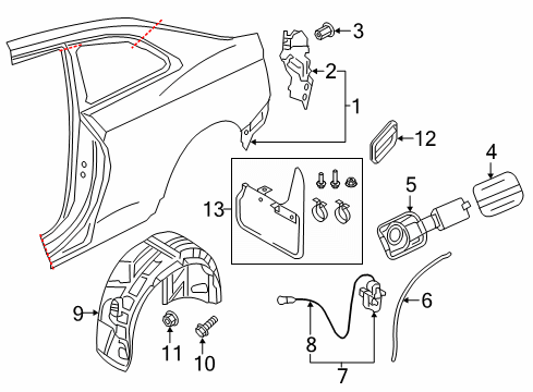 2022 Audi S5 Quarter Panel & Components, Exterior Trim