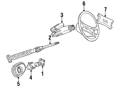 1990 Audi Coupe Quattro Steering Column & Wheel, Steering Linkage Diagram 1