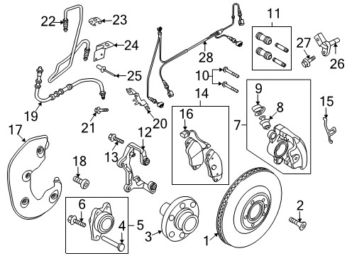 2014 Audi A5 Caliper Bushing Kit Diagram for 8K0-698-470-B