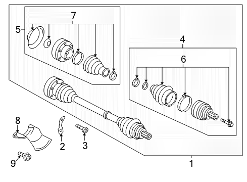 2022 Audi A5 Quattro Drive Axles - Rear Diagram 2