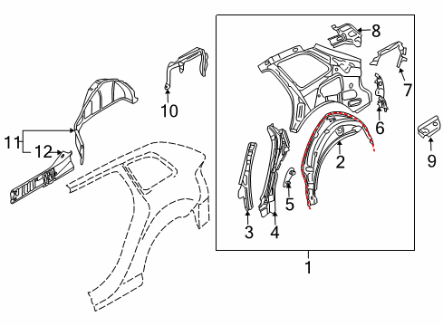 2007 Audi A3 Quattro Inner Structure - Quarter Panel