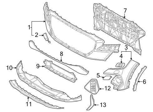 2024 Audi Q4 e-tron Sportback Bumper & Components - Front Diagram 1