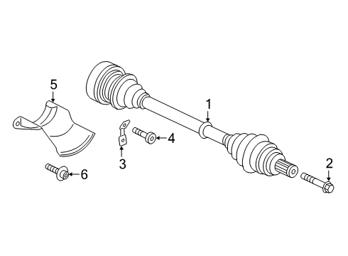 2023 Audi A6 Quattro Drive Axles - Rear Diagram 2