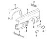 Diagram for Audi 200 Fender - 443-821-105-B